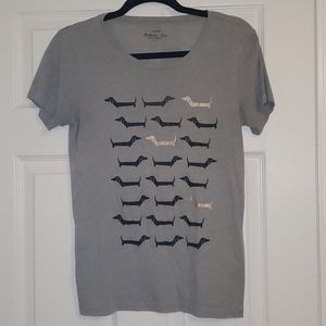 Short sleeve gray dachshund shirt